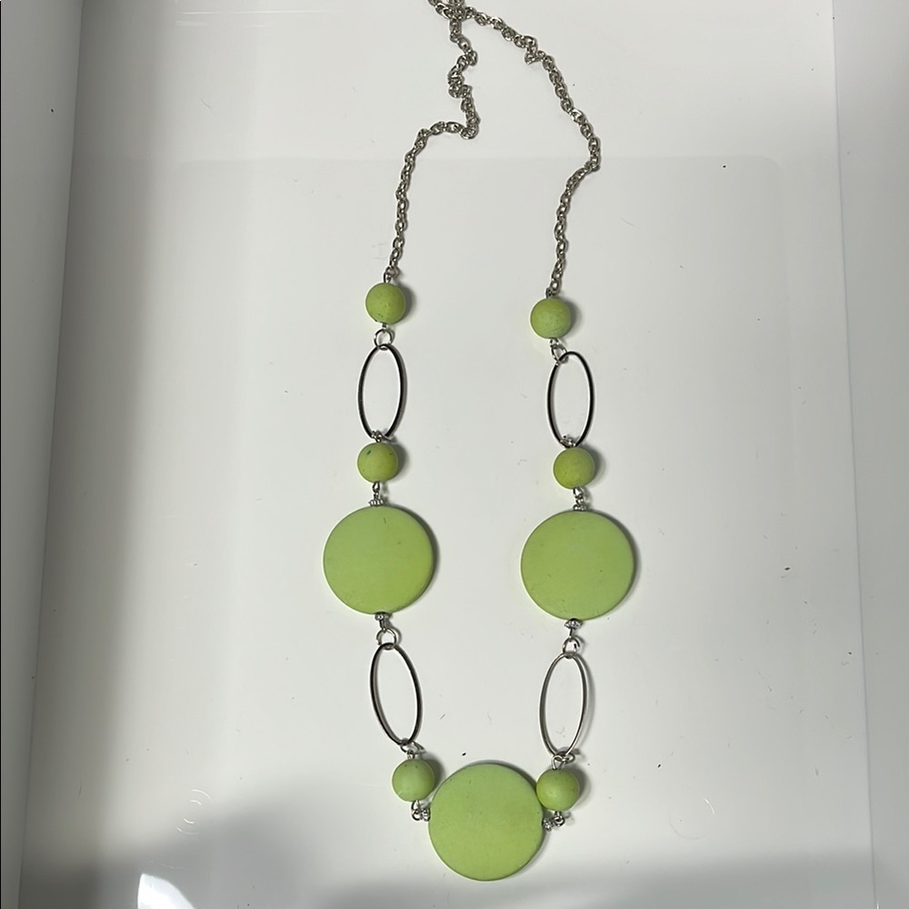 Green and silver necklace